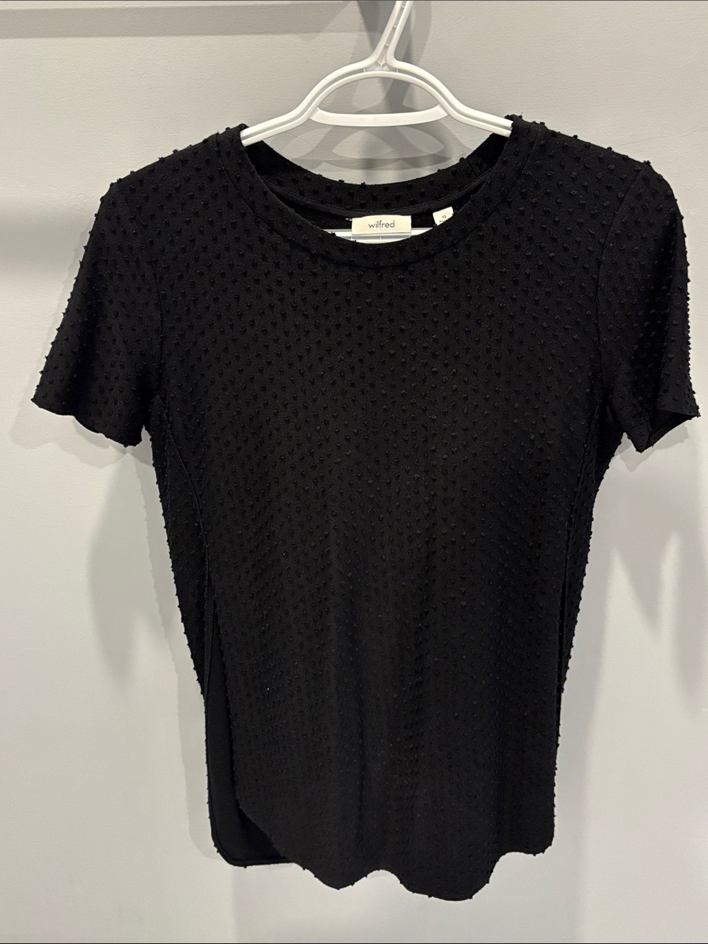 Wilfred Black Textured Pointelle Short Sleeve Tee